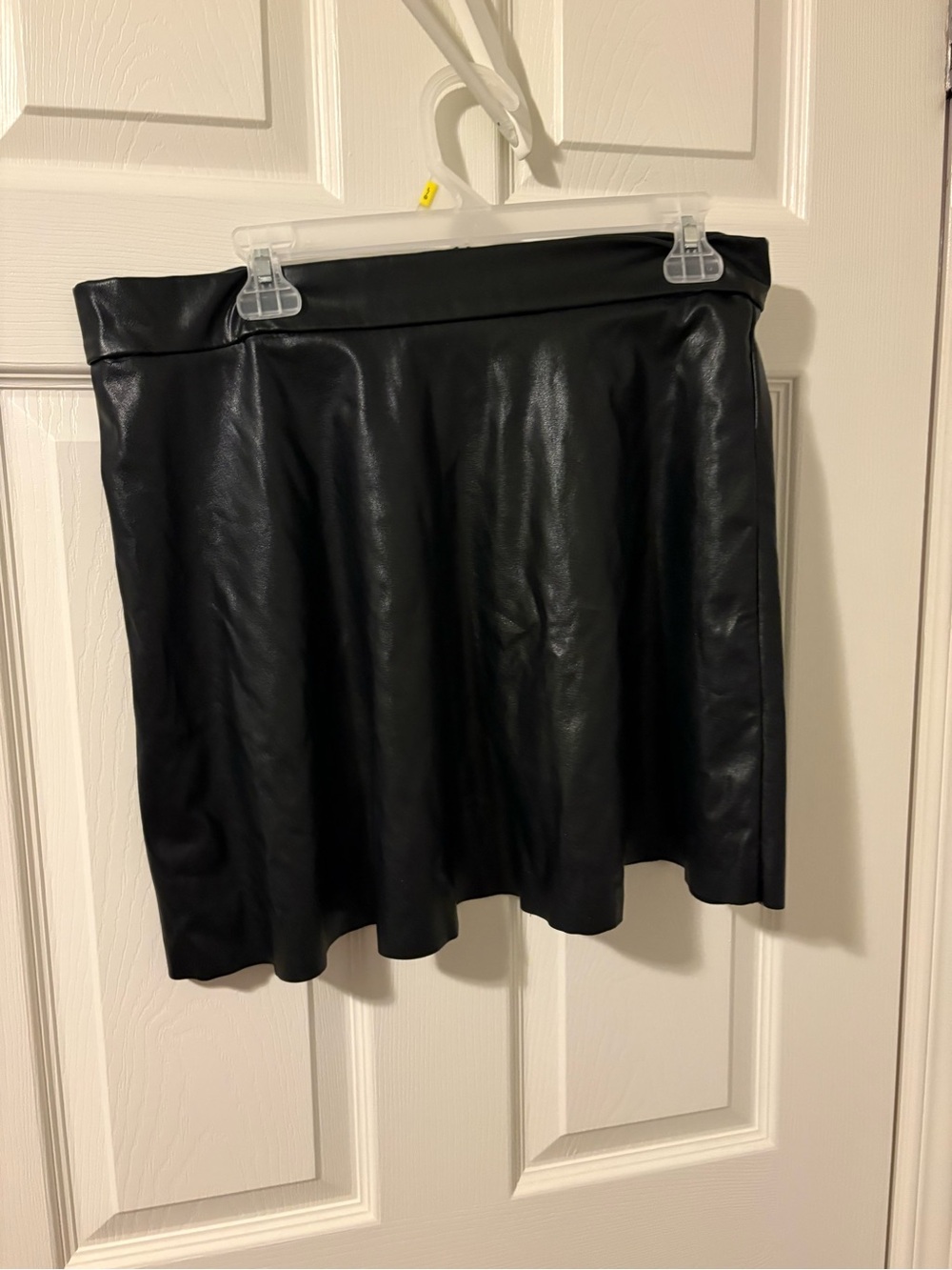 Black Faux Leather A-Line Skirt - Classic Women's Skirt